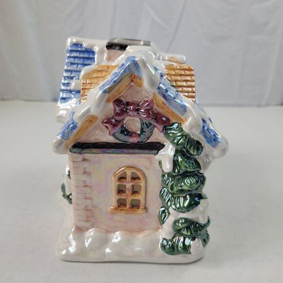 Christmas Cottage‎ Ceramic Glazed Votive Candle Tea Light Candle Holder - Picture 2 of 6